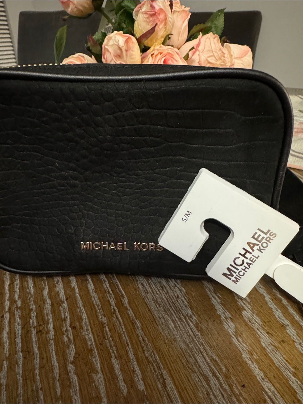 Michael Kors Black Quilted Leather Crossbody & belt Bag